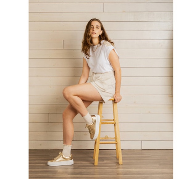 NWT J/SLIDES AMANDA Gold Leather - Picture 6 of 15